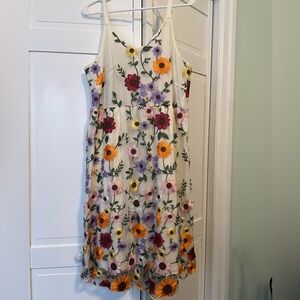 Floral Embroidered Midi Dress
